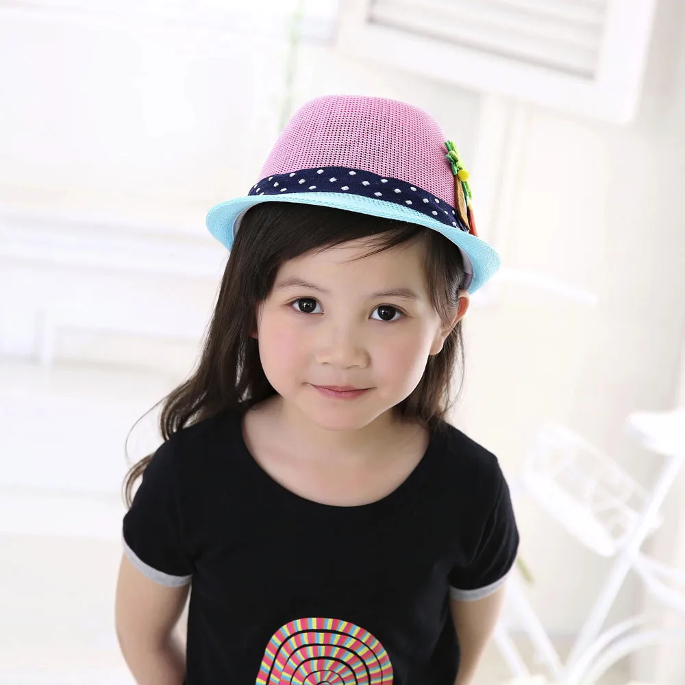 Boys and girls jazz hat embroidered coconut tree Toddler Infant Sun Cap Outdoor Baby Girls/Boys Hat Jazz Cap For Baby 