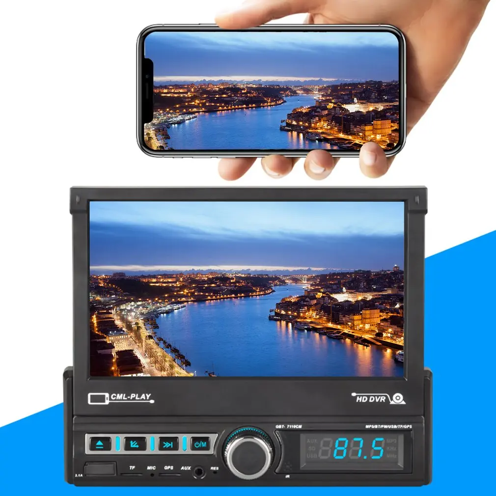 7110 см Bluetooth стерео Авто медиа MP5 плеер RC управление камера заднего вида дистанционное управление Автомобильная камера заднего вида