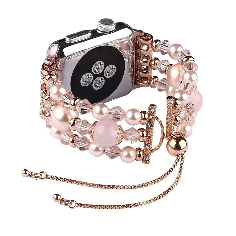 Модный браслет на запястье с жемчужиной ремешок для apple watch полосы 44 мм 42 серия 4 3 2 1 часы ручной работы браслет для женщин и девочек Замена 38 мм