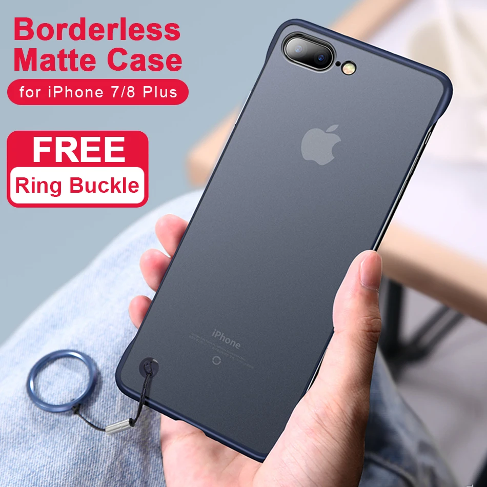 I7 безрамный чехол для iPhone 7 Plus Ультратонкий матовый прозрачный ПК ударопрочный