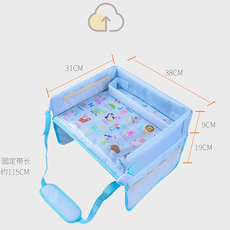 Car seat tray Kid Seat Tray Upgraded Multifunction Autos Waterproof Table Car Seat Tray Storage Kids Toys Infant Holder Cartoon Baby Fence