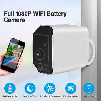 

AM05-1080P HD Wireless Security Camera WiFi Camera with Two-Way o, PIR Motion Sensor, Indoor/Outdoor Wireless WiFi Camera