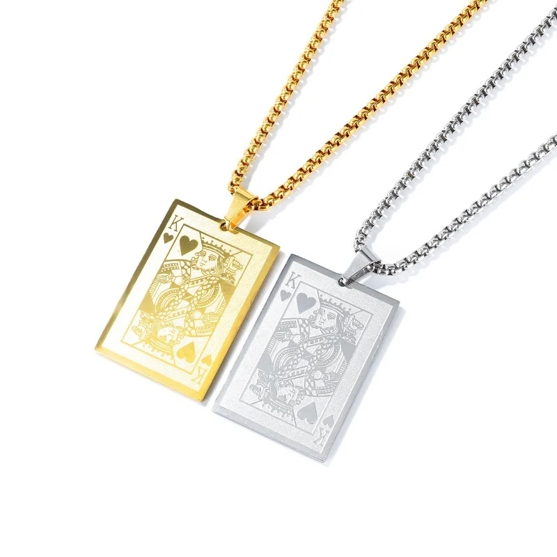 Классическое винтажное ожерелье King K of Hearts с игральной картой из индивидуальный