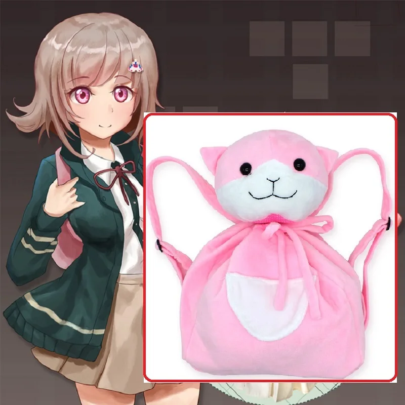 ladies halloween costumes Danganronpa Nanami ChiaKi Girls Lolita Pink Cat Shoulder Bag Backpack Cosplay Accessories Prop holidays costumes