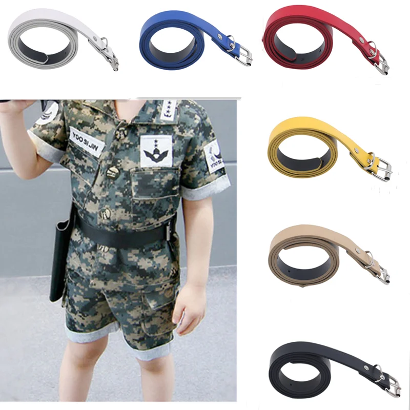 Children PU Leather Belts Boys Girls Kid Waist Strap Waistband Metal Buckle For Jeans Pants Trousers Dress Adjustable Belt Decor