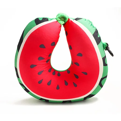watermelon Фрукты u-образная подушка для путешествий Наночастицы шеи Автомобильная подушка Арбуз Лимон киви оранжевый подушки в автомобиль мягкая подушка домашний текстиль - Цвет: watermelon