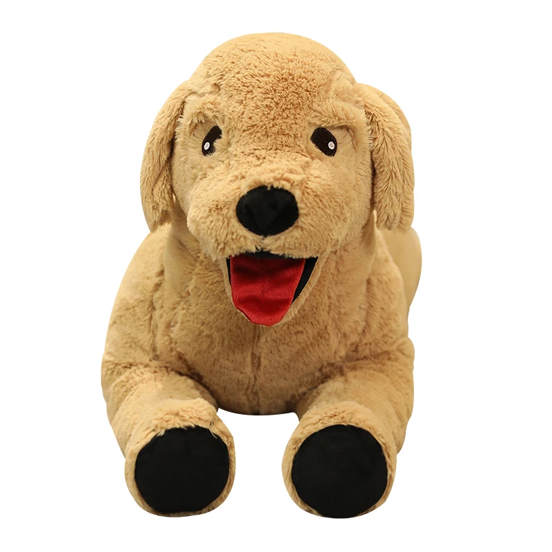Dorimytrader Funny Pop 80cm Big Simulated Animal Golden Retriever Plush Toy 31'' Stuffed Cartoon Dog Pillow Kids Play Doll Gift