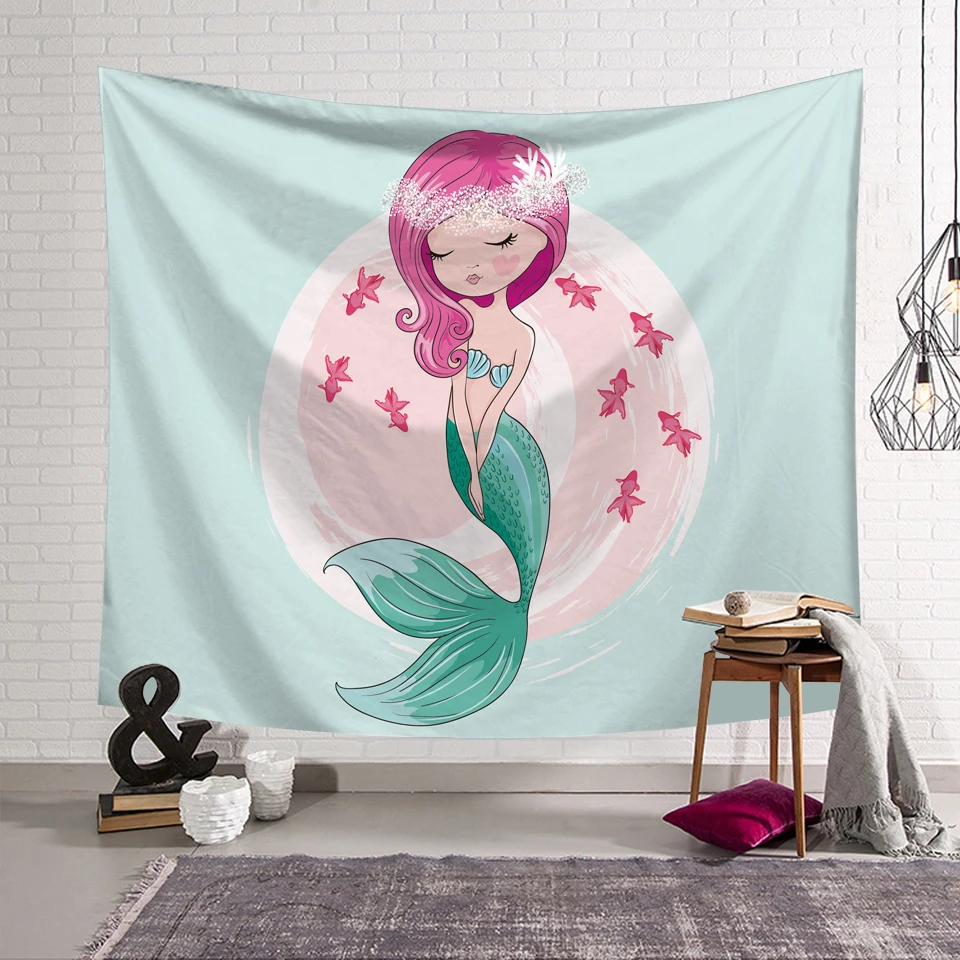 GRIDILANGO желтый Русалочка Little GirlTapestry Настенный Ковер для растений простыня фото фоновый реквизит скатерть игровой коврик - Цвет: 4