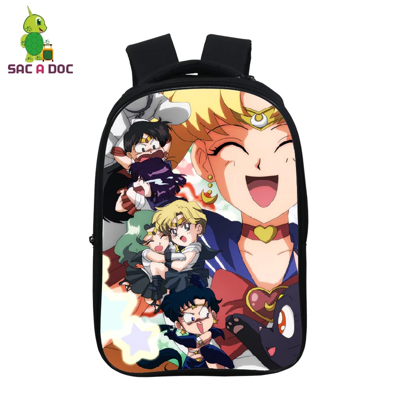 Sailor Moon 14,5 Дюймов, школьный рюкзак, сумка для мальчиков и девочек, подростковые Водонепроницаемые рюкзаки, дорожная сумка через плечо, аниме рюкзак для ноутбука