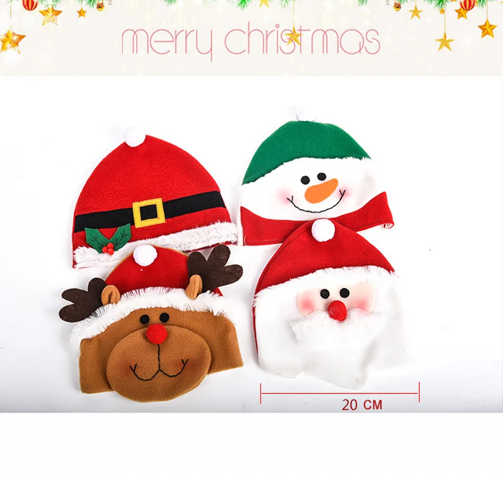 Рождественская Детская шапка снеговик, рождественские украшения/олень/шляпа для пожилых людей, новые плюшевые шапки, рождественские праздничные#45
