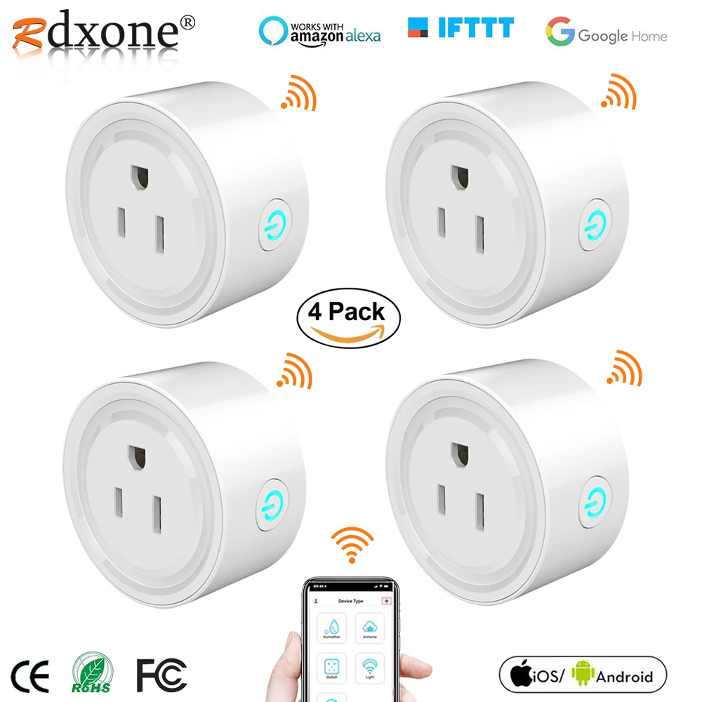 Умная розетка Rdxone Mini WiFi работает с Alexa и Google Home поддерживает только сеть 2 4