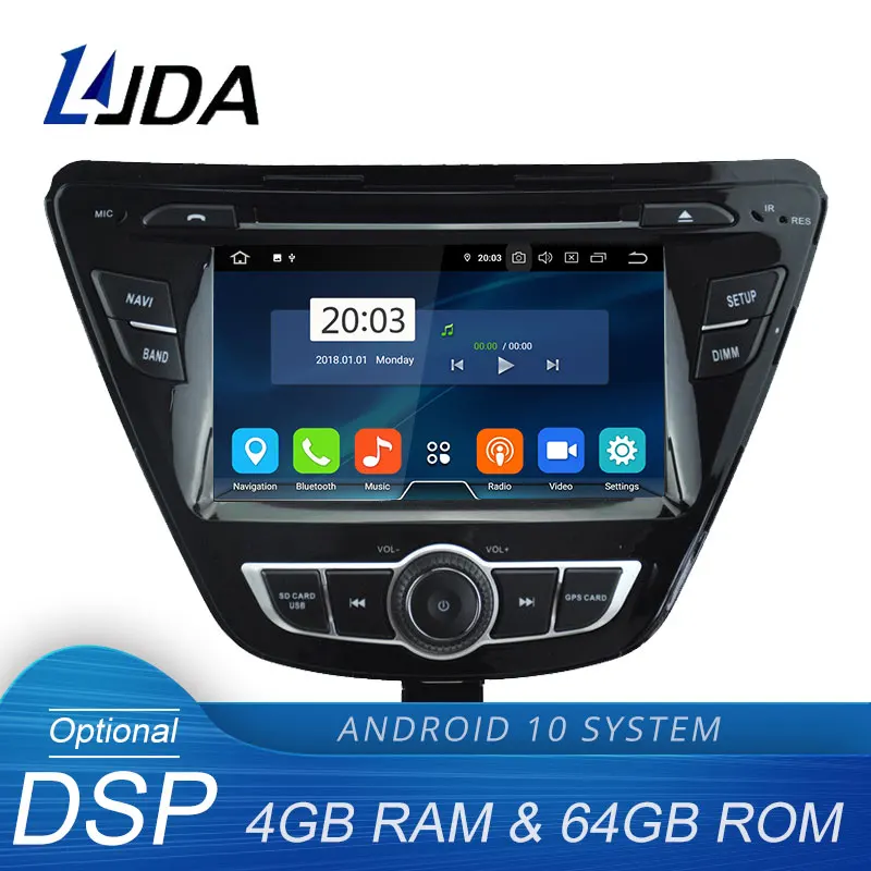 LJDA Android 10 автомобильный DVD-плеер для Hyundai Elantra Avante GPS-навигация стерео 2 Din