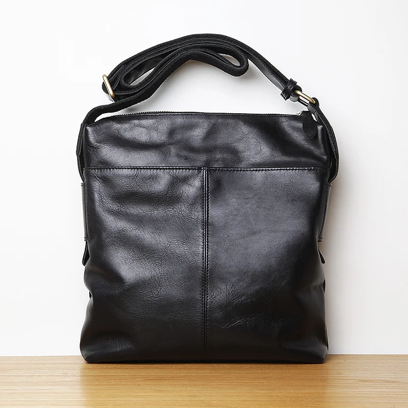 LANSPACE мужская кожаная сумка на одно плечо модная брендовая мессенджер первый слой