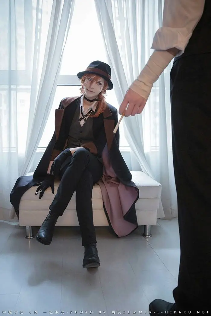 

Bungo stray dogs Nakahara Chuuya Detective Cosplay costume Halloween full set with hat
