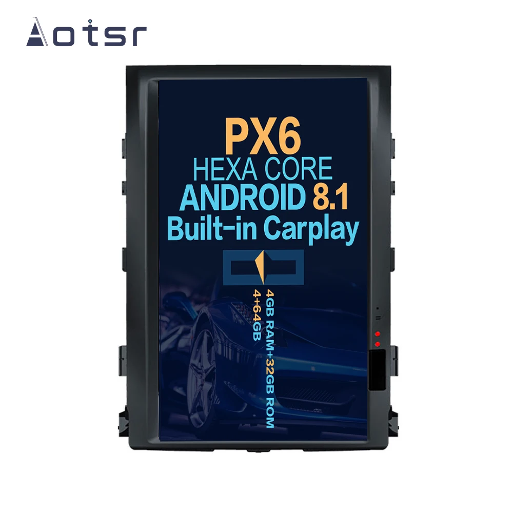 Автомобильный мультимедийный плеер Aotsr Tesla 16 &quot вертикальный экран Android 8 1 DVD GPS