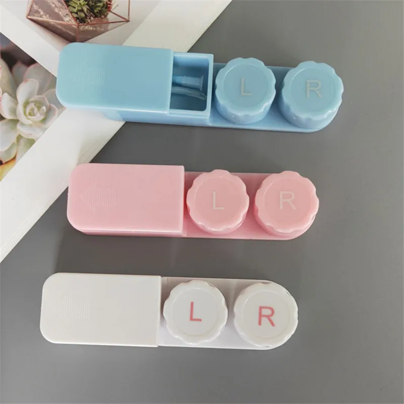 Imixlot New Simple Creative Design Slide Type Contact Lens Case Travel Kit Unisex Portable Pocket Eyewear Protector Container | Аксессуары