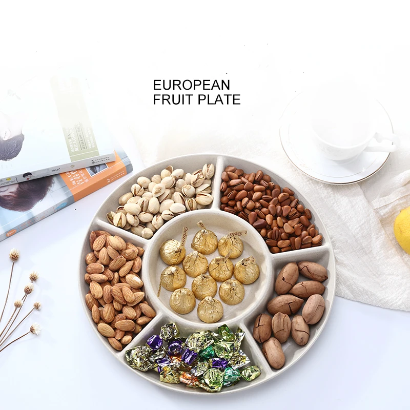 Пшеничная соломенная конфетная тарелка фруктовые пластиковые тарелки для еды