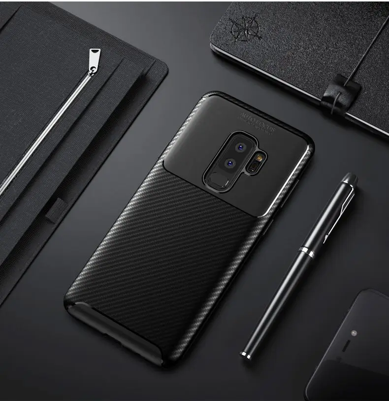 

For Samsung note10 note10 plus Carbon Fiber Silica Case, For Samsung Galaxy s9 s9plus Galaxy note9 TPU Anti-falling Case