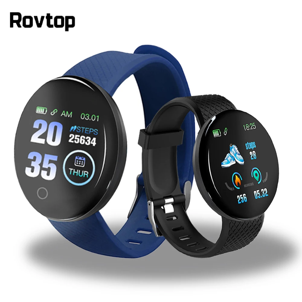 Rovtop Смарт-часы 116 плюс часы сердечного ритма D18 смарт-браслет D18 спортивные часы D13 смарт-браслет для мужчин и женщин Смарт-часы Android