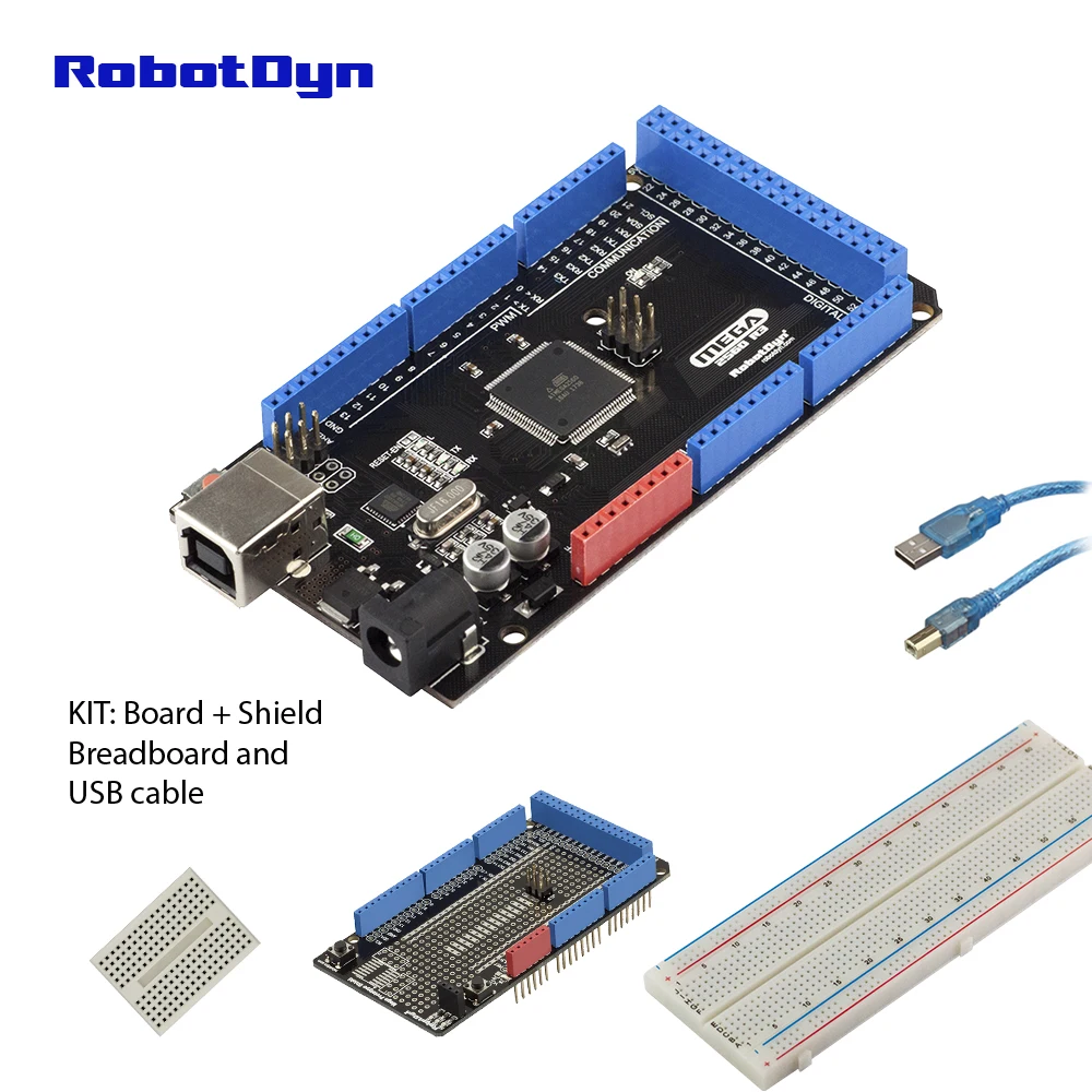 Comprar Clásico Mega 2560 R3 ATmega16U2 + ATmega2560 16AU, USB B (placa compatible con Arduino)