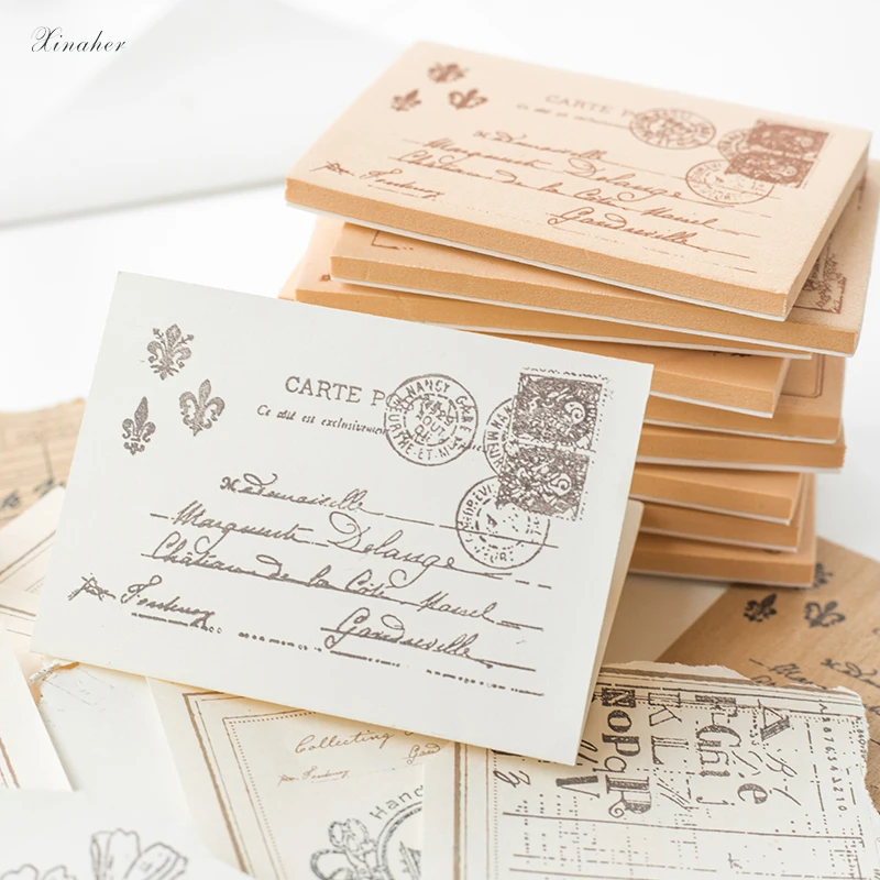 JIANWU Vintage Manuscript 1pc Stamp 20 sheets Memo Combination Decoration Stationery Foam Stamps for Scrapbooking DIY Crafts afbeelding