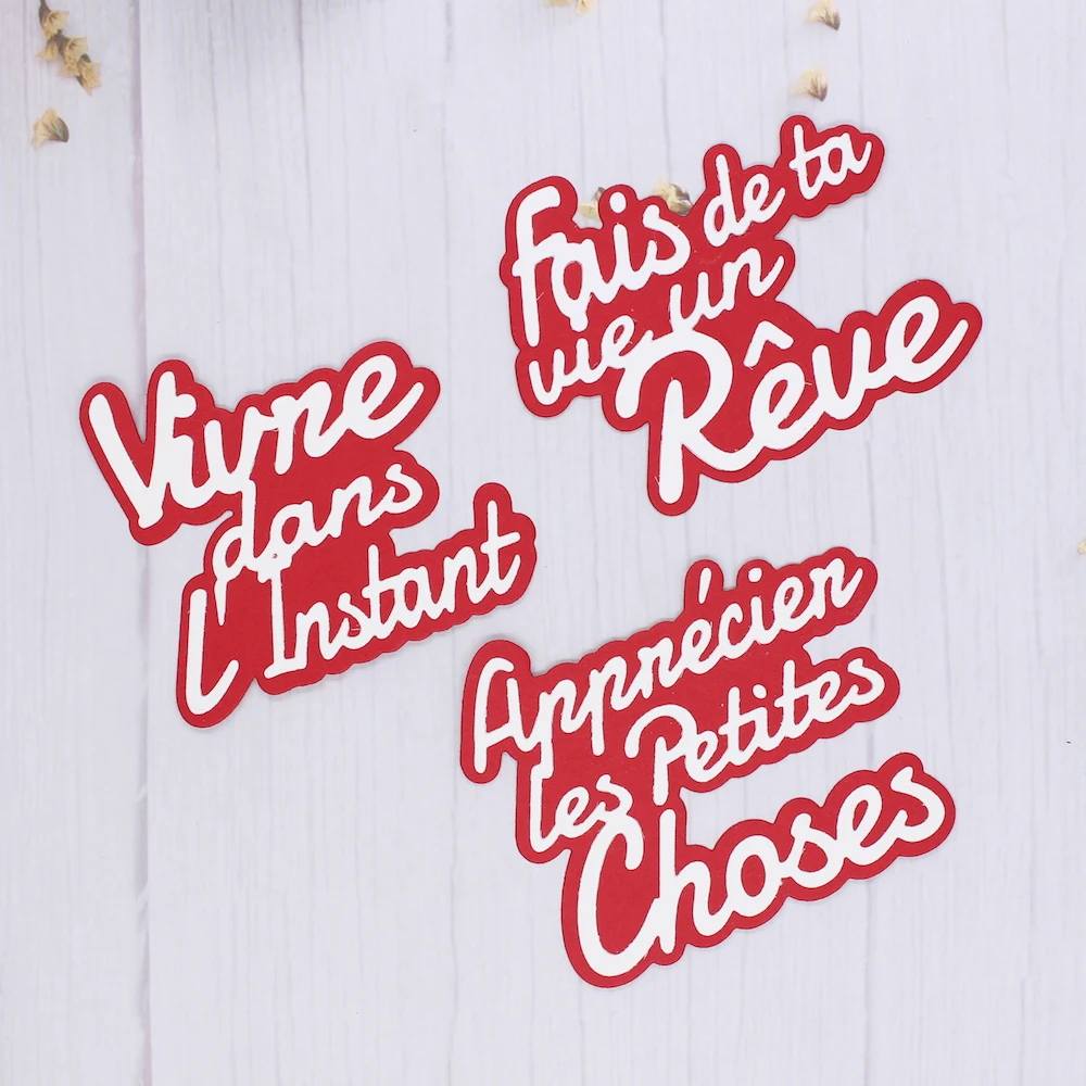 Kscraft Matrices De Découpe En Métal, Mots Français, Pochoirs Pour