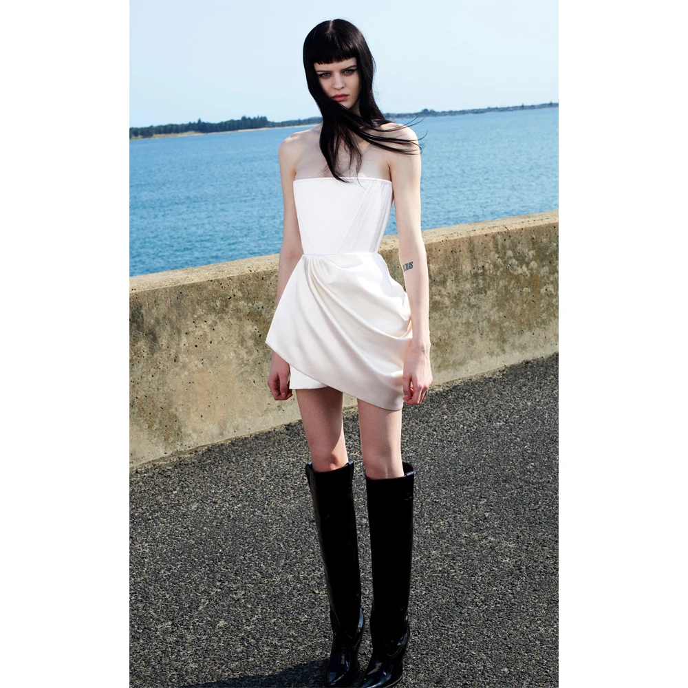 Новинка лета 2020 белое платье-футляр без рукавов привлекательное дизайнерское