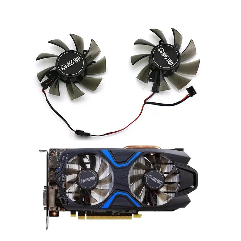 2 шт. 75 мм 4 контакта провода GTX1050Ti GPU вентилятор Сменные аксессуары для Galaxy Geforce GTX