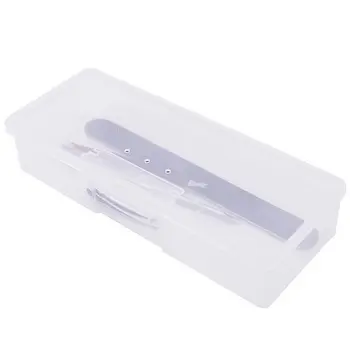 

Nail Polish Holder Plastic Nail Supplies Storage Box Rectangle Nail Brushes Tools Case(White)