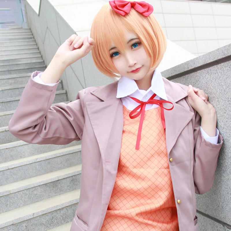 Compra online de Scione literatura clube monika anime cosplay traje sayori  yuri natsuki traje feminino uniforme escolar