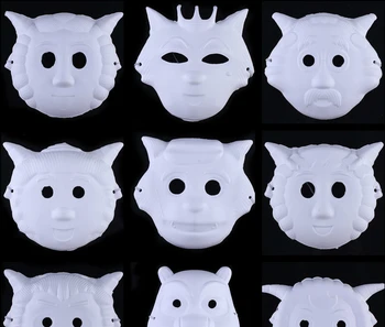 

2pcs/lot Prom white painted mask DIY environmental protection mask animal mask drawing brand masks for halloween party eye mask