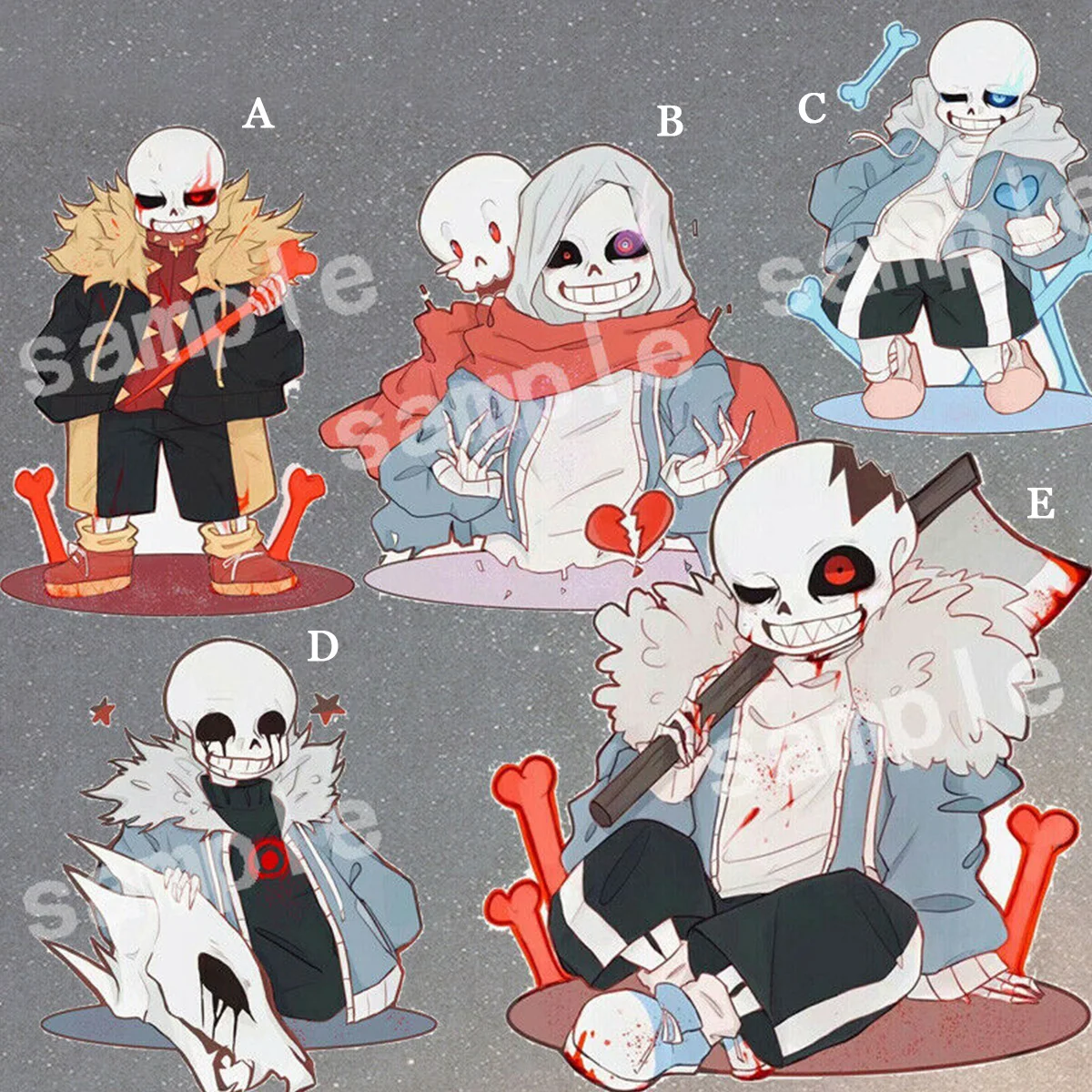 Акриловый брелок двойного назначения с подставкой и фигурным дисплеем Undertale Sans 8