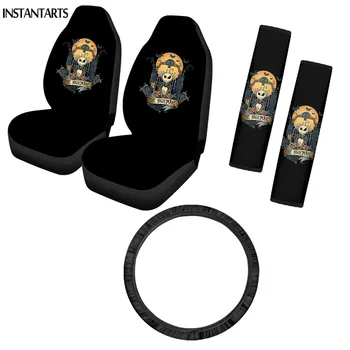 

INSTANTARTS Jack The Nightmare Before Christmas Print Stylish Vehicle Seat Cushion Car Steering Wheel Cover Soft Seatbelt Cover