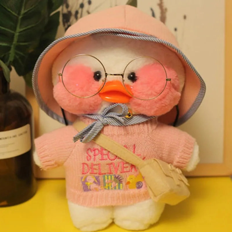 30CM Pink LaLafanfan Kawaii Cafe Mimi Yellow Duck Plush Toy Cute Stuffed Doll Soft Animal Dolls Kids Gift Plush Toys Rag Doll