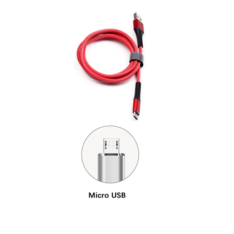 Red for Micro usb Data line for iphone type c and micro usb charge and transmit data USB cable for iphone 11 huawei p30 xiaomi fast charge - Цвет: Red for Micro usb