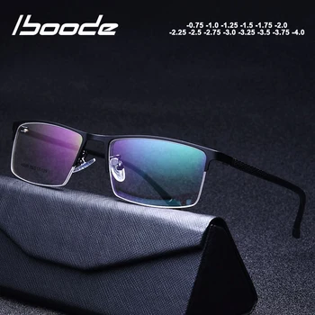 

iboode Retro Half Frame Finished Myopia Glasses Men Women With Diopter -0.75 1.0 1.50 1.75 2.0 2.25 2.5 2.75 3.0 3.25 3.5 3.75 4