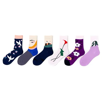 

Short Socks Happy Women Cotton Ladies Sox Floralcolorful Soft Sock Female Elegant Woman Spring Hip Hop Lady Calcetines Hombre