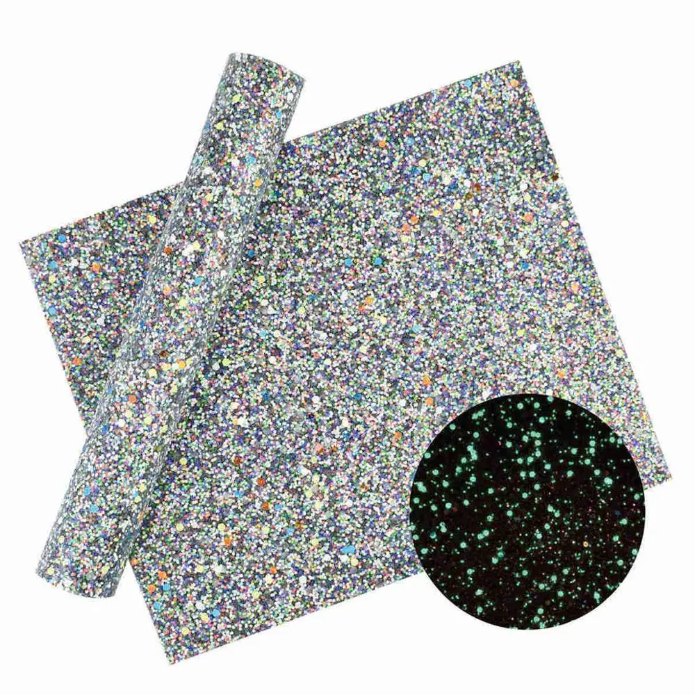 HSDCraft 20*34 см A4 блестящая фосфоресцирующая ткань плотная синтетическая кожа - Цвет: 03