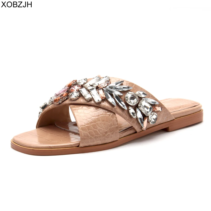 leather slippers for women