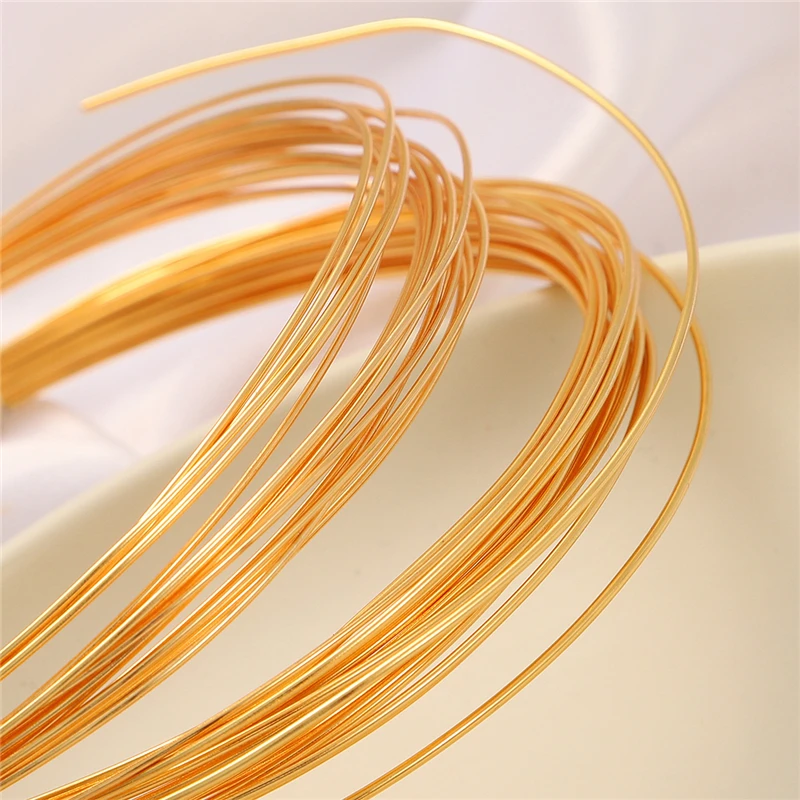 18K Gold Plated 1M 0.35/0.4/0.5/0.6/0.7/0.8/1.0mm Brass Copper Soft Wire for Necklace Bracelet DIY Jewelry Craft Making