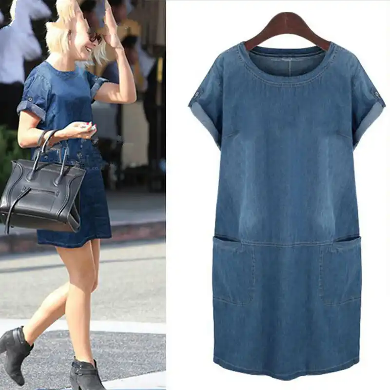 denim outfit for chubby ladies