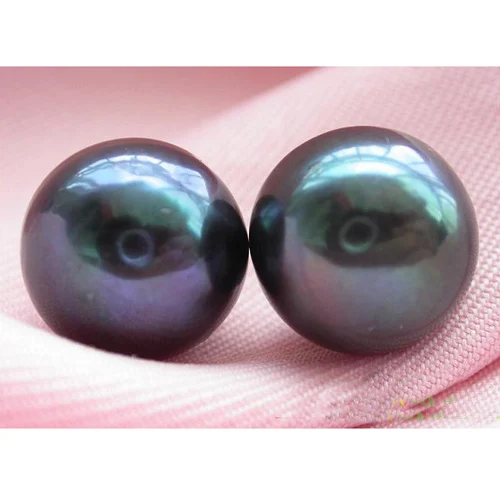 

Новое поступление, любимые жемчужные ювелирные изделия, огромный золотой гвоздик 12 мм, черный, Круглый, женский подарок 14 К/20