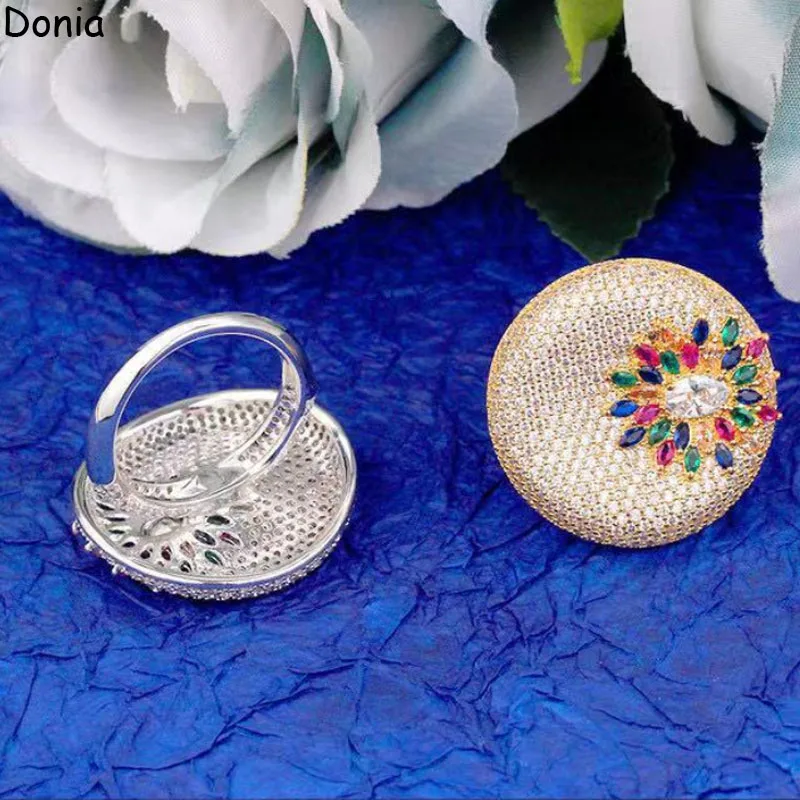 Donia jewelry European and American fashion ghost copper micro-encrusted zircon ring creative luxury ring