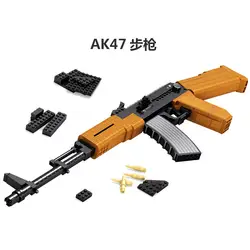 AUSINI 22706 техника Военная серия AK-47 удары модель винтовки Строительные блоки Набор классическое ружье Развивающие игрушки для детей