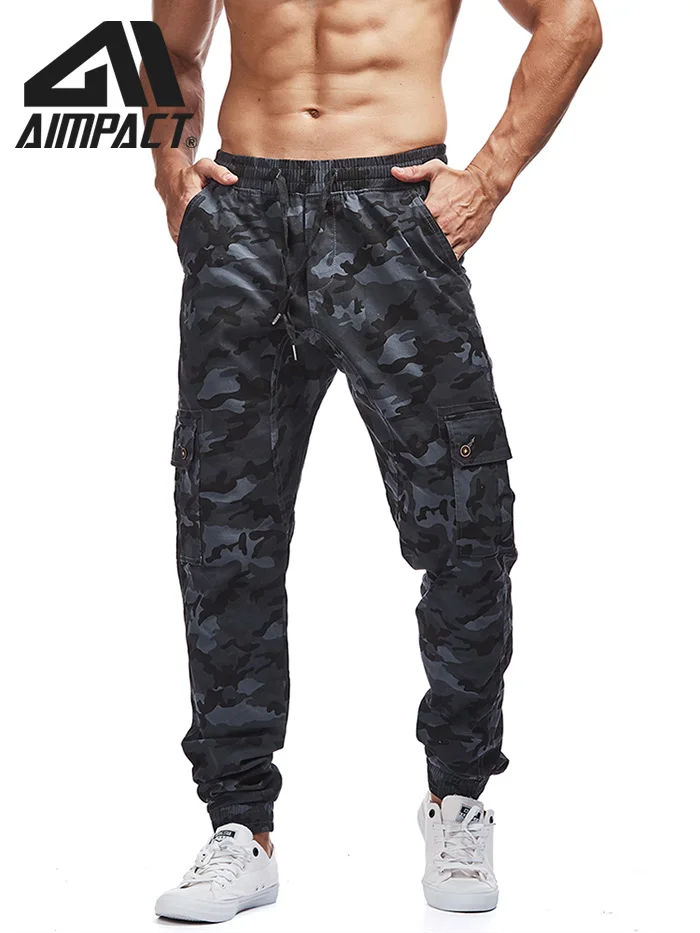 Aimpact masculino chino jogger calças casuais cabidas