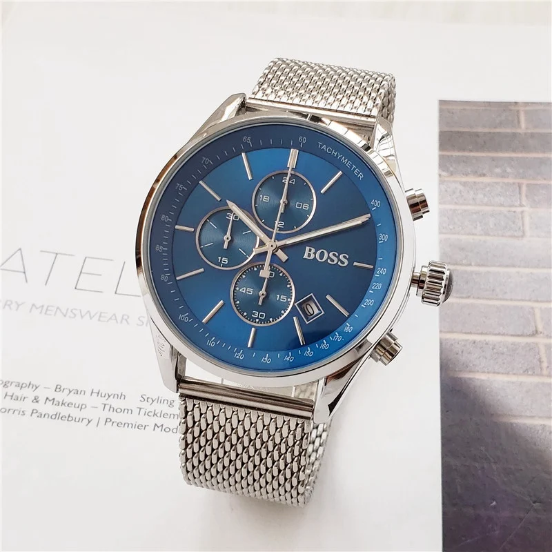 

2019 Boss Watch Luxury Mens watches quartz stopwatch all function all pointers work boss waterproof man chronograph