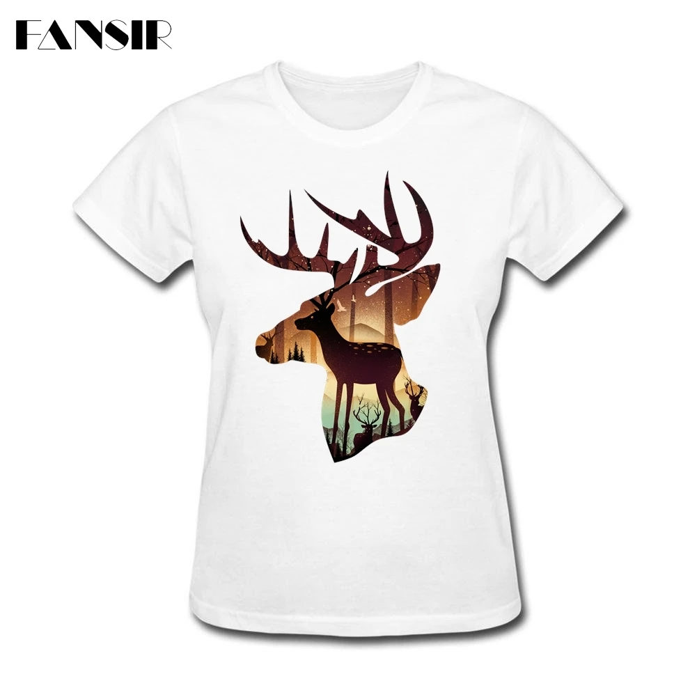 

Womens O-Neck Deep Forest T Shirt Femme Printed T-shirts Cheap Wholesale Short Sleeve Women Tshirt Tops