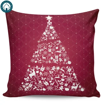 

Red Merry Christams Pattern Pillow Covers Cases Cover Cushion Pillowcase Square Print