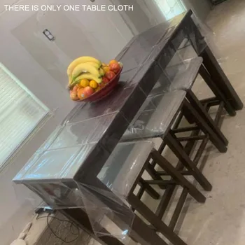 

Table Cloth Clear PVC Heavy Duty Easy Clean Hotel Home Soft Anti Oil Protector Rectangle Waterproof Dining Room Kitchen Wedding