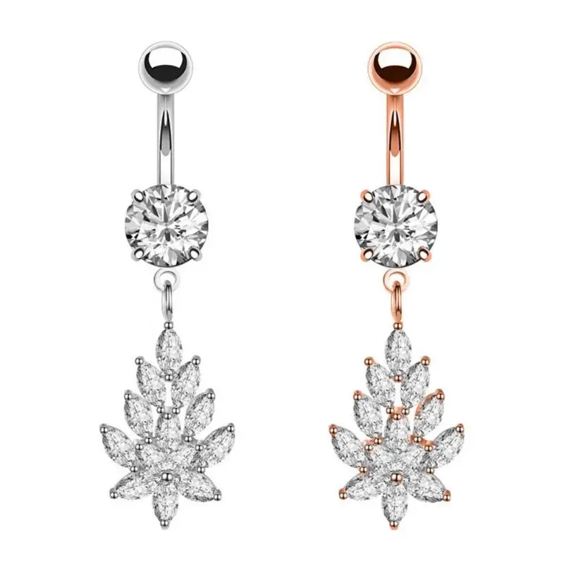 

Belly Button Rings Navel Piercing Star Heart Round Crystal Jewelry Piercing Navel Earring Sexy Body Jewelry
